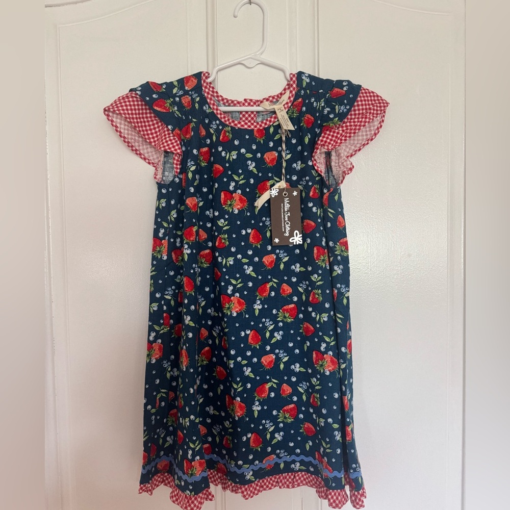 Blue Strawberry Kids Dress